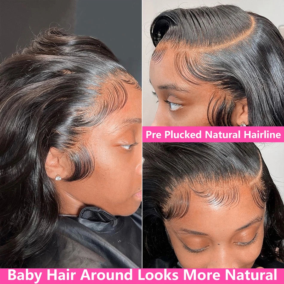 QD LUXURY 30 Inch Body Wave Wig Human Hair HD Lace Front