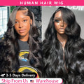 QD LUXURY 30 Inch Body Wave Wig Human Hair HD Lace Front