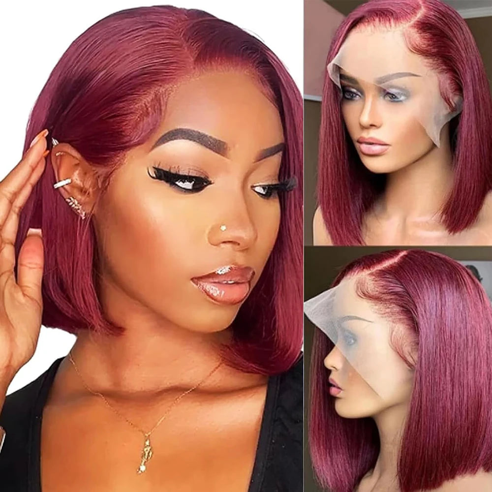 QD LUXURY Glueless Bob Wig 13/4 HD Lace Straight Bob |  180% Density