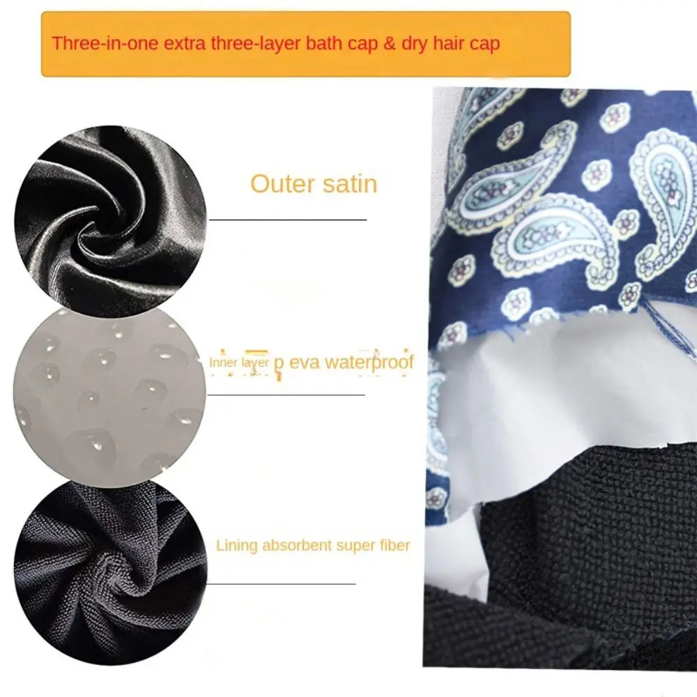 Waterproof Shower Cap - Satin Lined