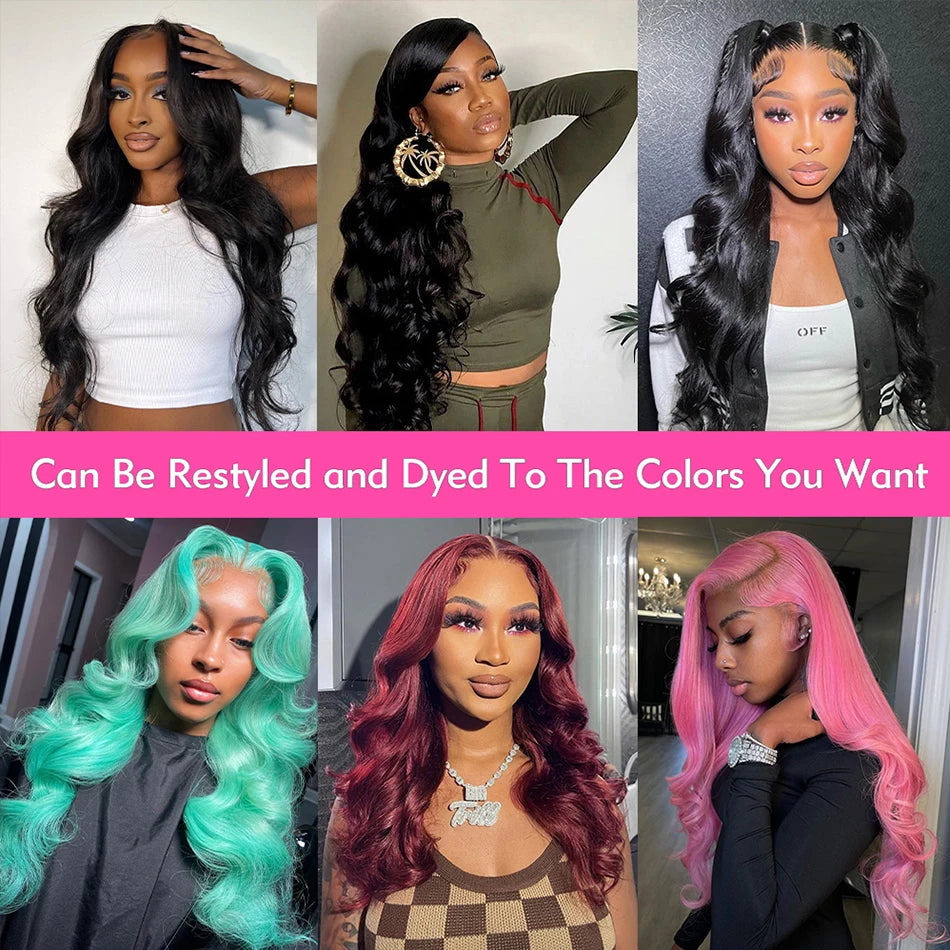 QD LUXURY 30 Inch Body Wave Wig Human Hair HD Lace Front
